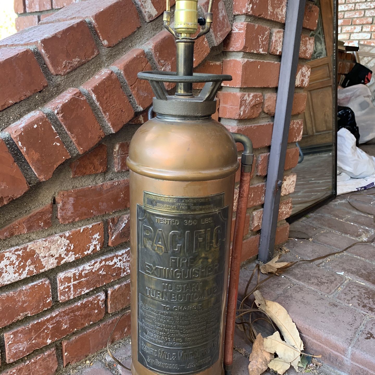 Vintage Fire Extinguisher Converted To Lamp