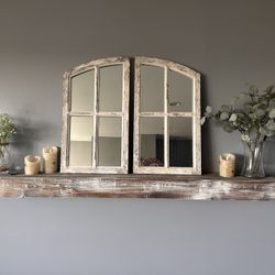 Farmhouse Window Pane Mirror Decor