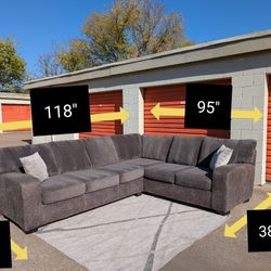 WAYFAIR CHARCOAL GRAY SECTIONAL SOFA*(Free Delivery Within 25 Miles!)