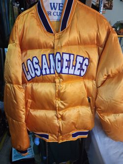 Big land mens puffer puffy jacket orange
