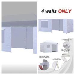 Eurmax USA Full Zippered Walls for 10 x 20 Easy Pop Up Canopy Tent,Enclosure Sidewall Kit with Roller Up Mesh Window and Door 4 Walls ONLY,NOT Includi