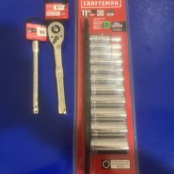 Craftsman 3/8 Ratchet And Sockets 