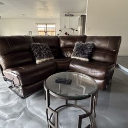 Brown couch part of sectional 