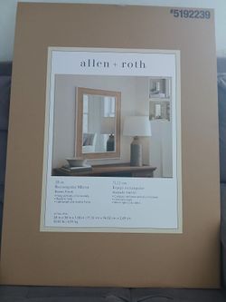 Allen + Roth 28x38 Rectangular Wall Mirror Brown