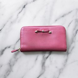 Pink Prada Milano Long Zip Wallet