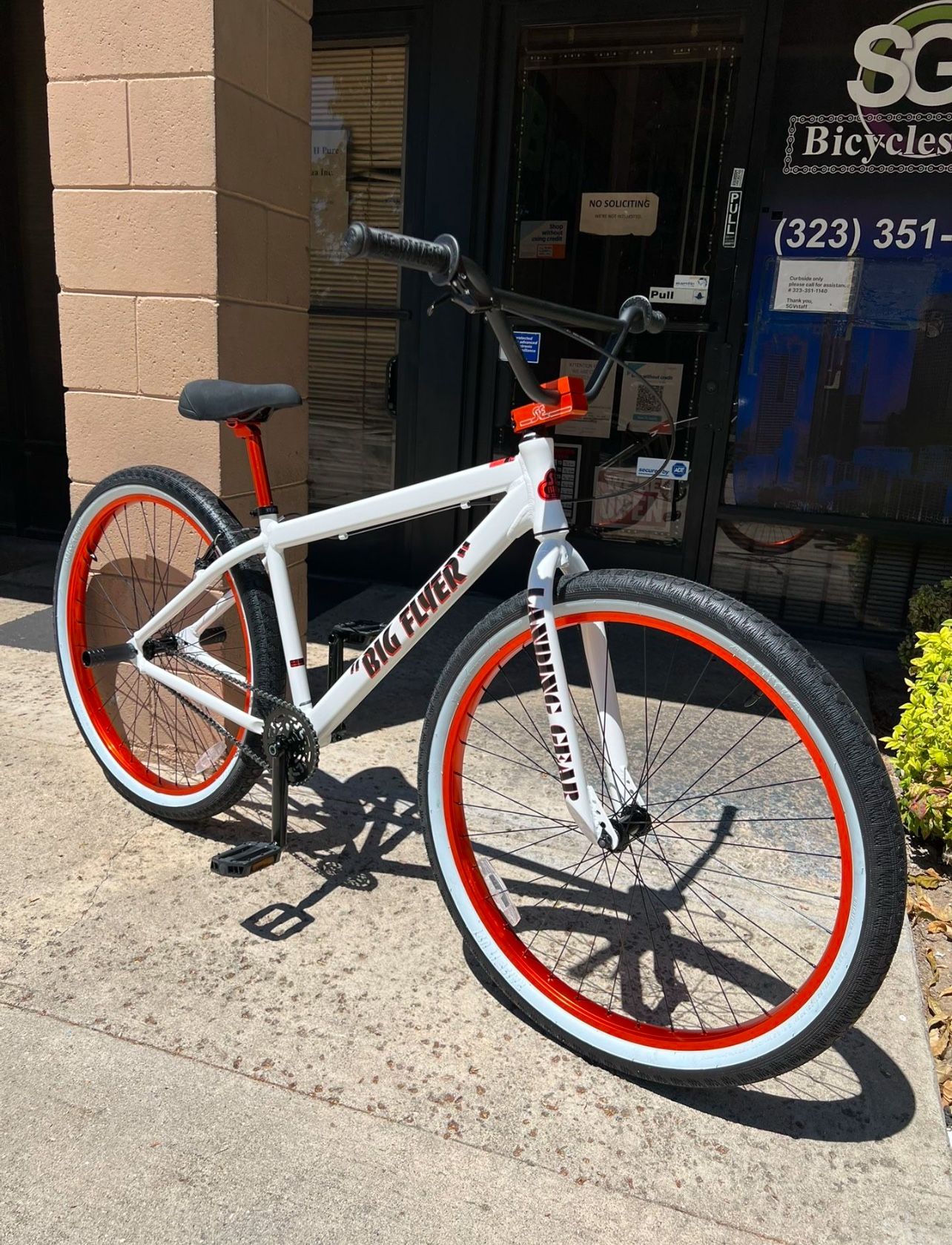 SE Bikes Big Flyer 29" BMX Bike White/Orange