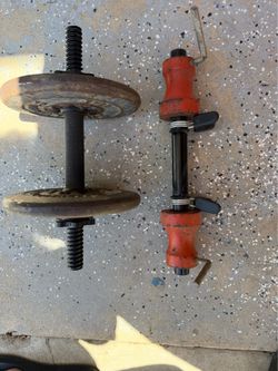 dumbbell and bar