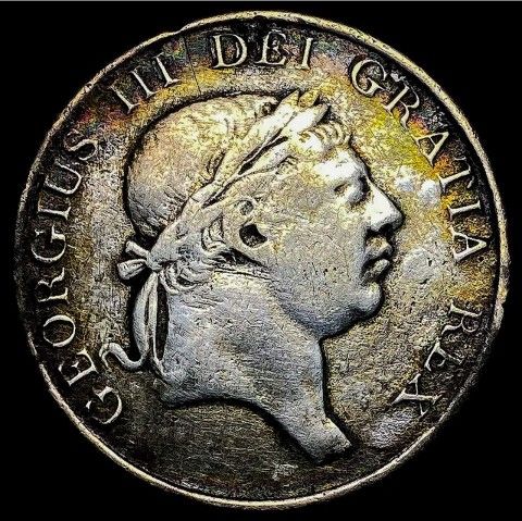 1814 British King George Silver Three Shilling Bank Token Incredibly Rare