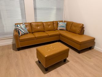 caramel sectional couch
