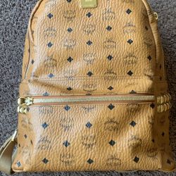 Aithentic MCM Backpack Full Size Cognac Color