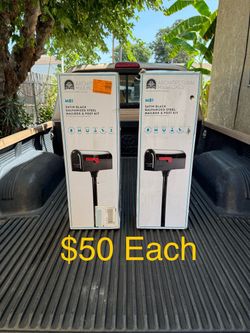 NEW Architectural Mailboxes MB1 Black, Steel, Post Mount Mailbox & 2” In-Ground Post Kit *$50 ea*