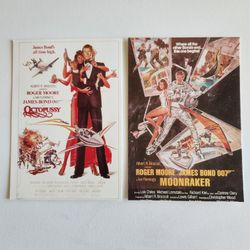 OCTOPUSSY& Moonraker 2 MOVIE Promo Postcards JAMES BOND 007 ROGER MOORE  95 
