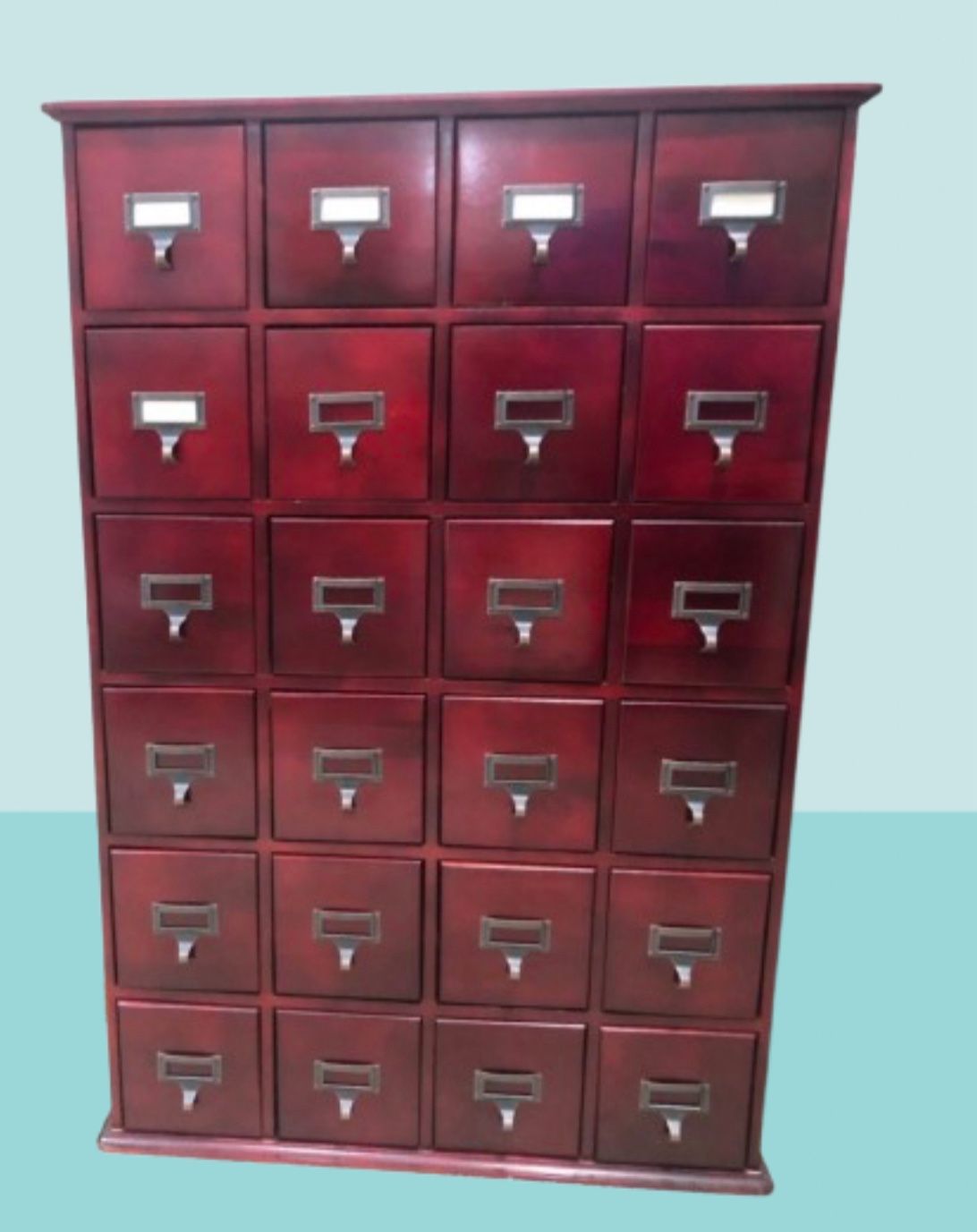 Storage cabinet with 24 drawers, 39-3/4”Tx27”Wx9-1/4”