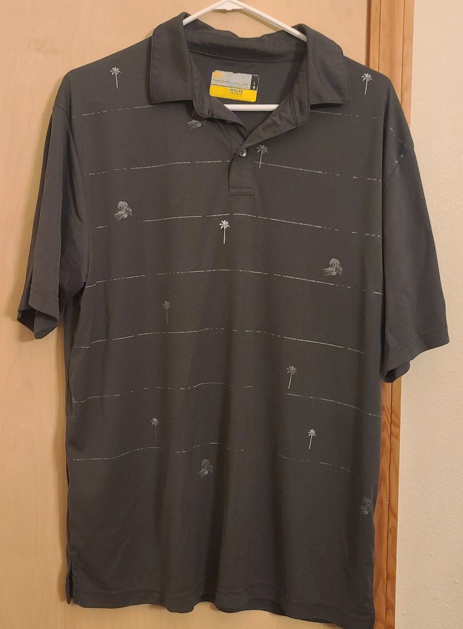 JACK Nicklaus Eco Choice LG Polo Shirt with Palm Trees. Made with recycled plastic bottles.