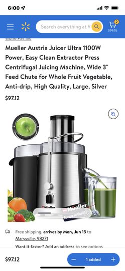 Mueller Juicer Ultra Power, Easy Clean Extractor Press Centrifugal Juicing  Machine, Wide 3 Feed Chute for Whole Fruit Vegetable, Anti-drip, Large