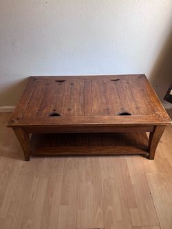 Lift-Top Wood Coffee Table with Bottom Shelf
