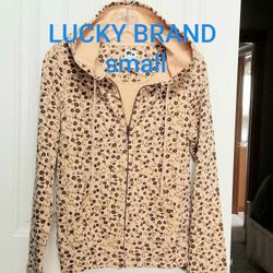 LUCKY BRAND Burgundy Floral Pattern Small Like New! 