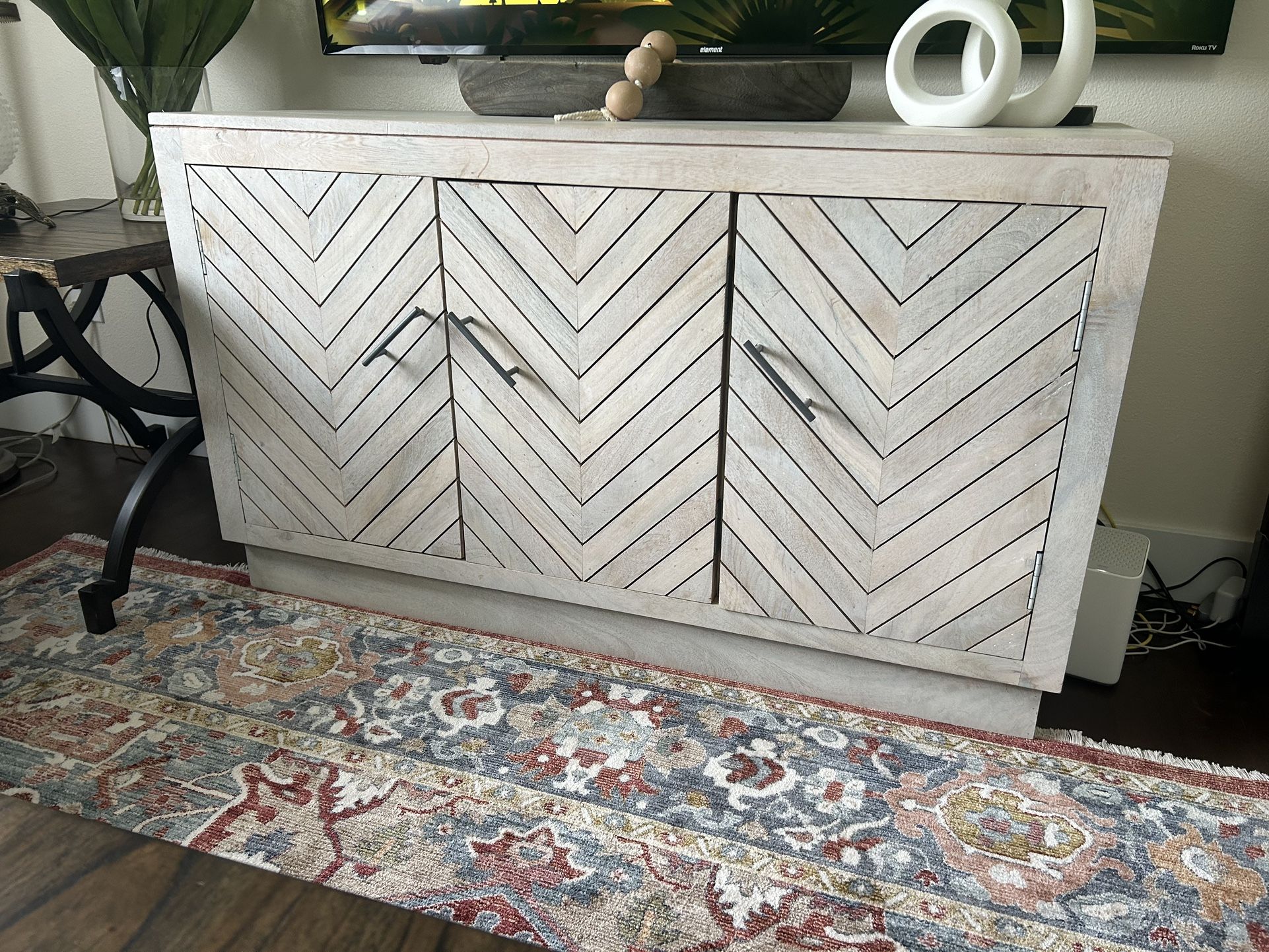 3 Cabinets Console Table 