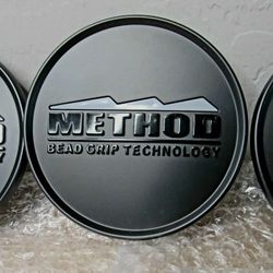 (4) METHOD WHEEL CENTER CAPS 107MM