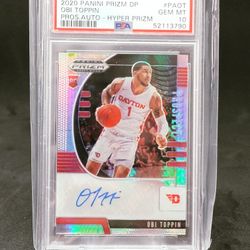 Prizm Draft Picks obi Toppin Rookie Auto Hyper Psa 10 Low Pop