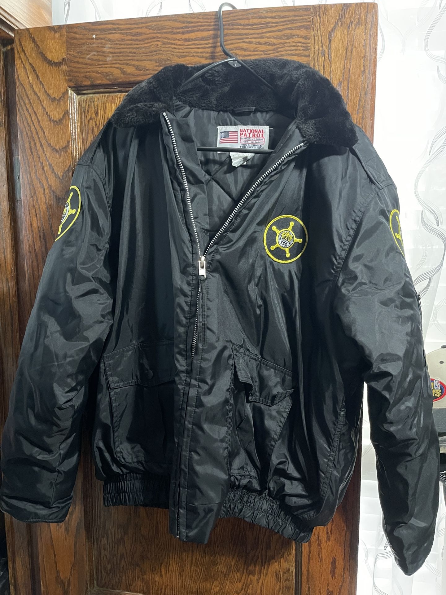 National Patrol US Security Officer Boomer Jacket USA Men XL Black Waterproof