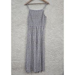 Old Navy Dress Womens Large Rayon Smocked Bodice Peasant Cottagecore Midi 