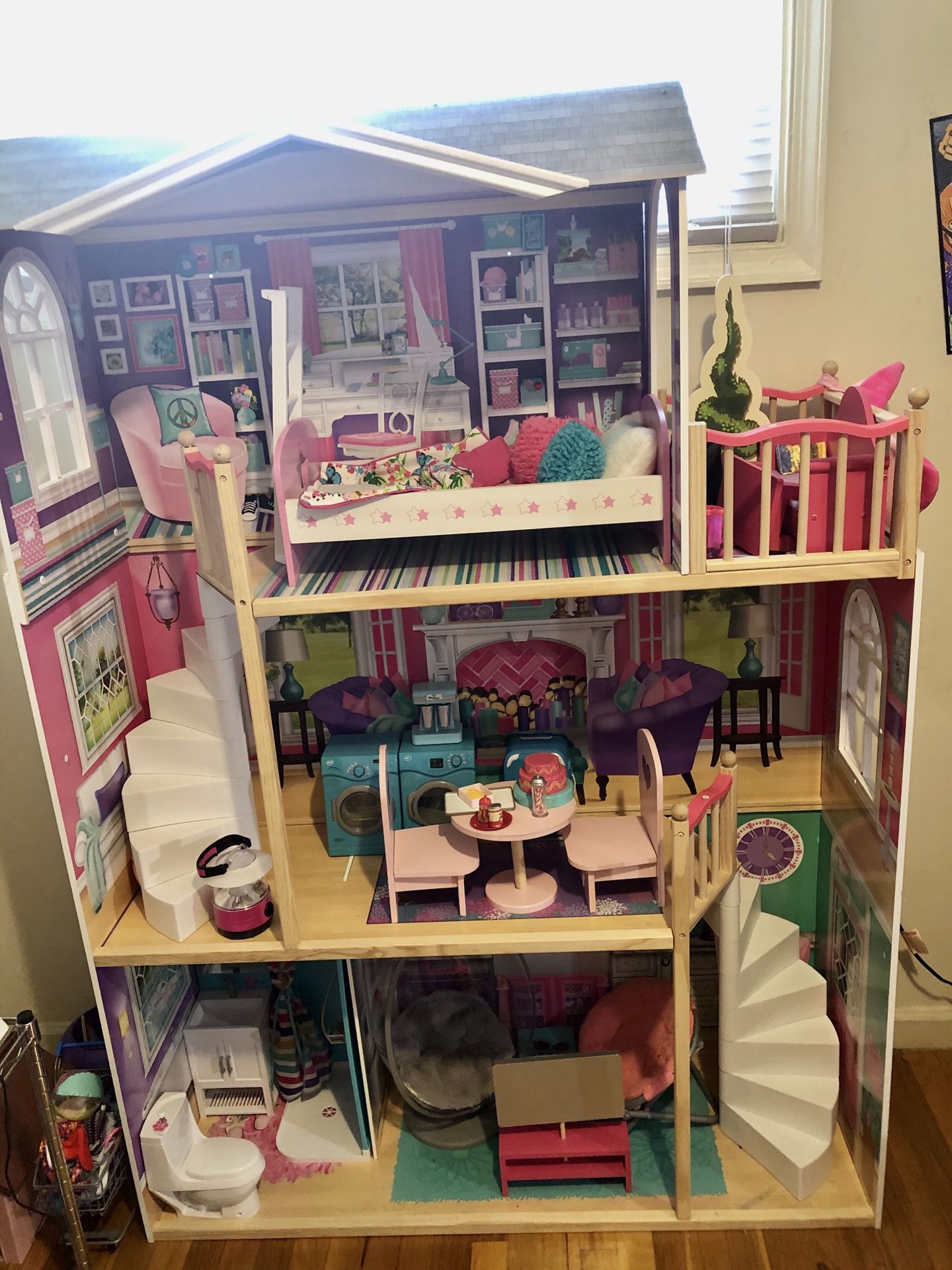 18 inch Doll house and Doll school