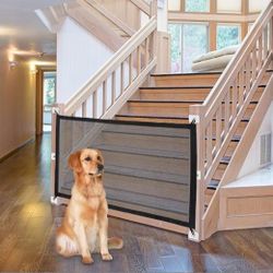 NWK Magic Dog Gate for Stairs Pet Gate for The House Providing a Safe Enclosure for Pets to Play and Rest, 6 Hooks Design (38'' X 30'')