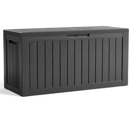 Assembled New 80 Gallon Resin Deck Box Storage Outdoor Waterproof Boxes Lockable UV Resistant Container