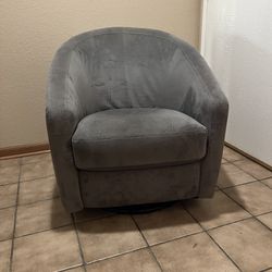 Round Grey Accent Chair That Swivels And Rocks