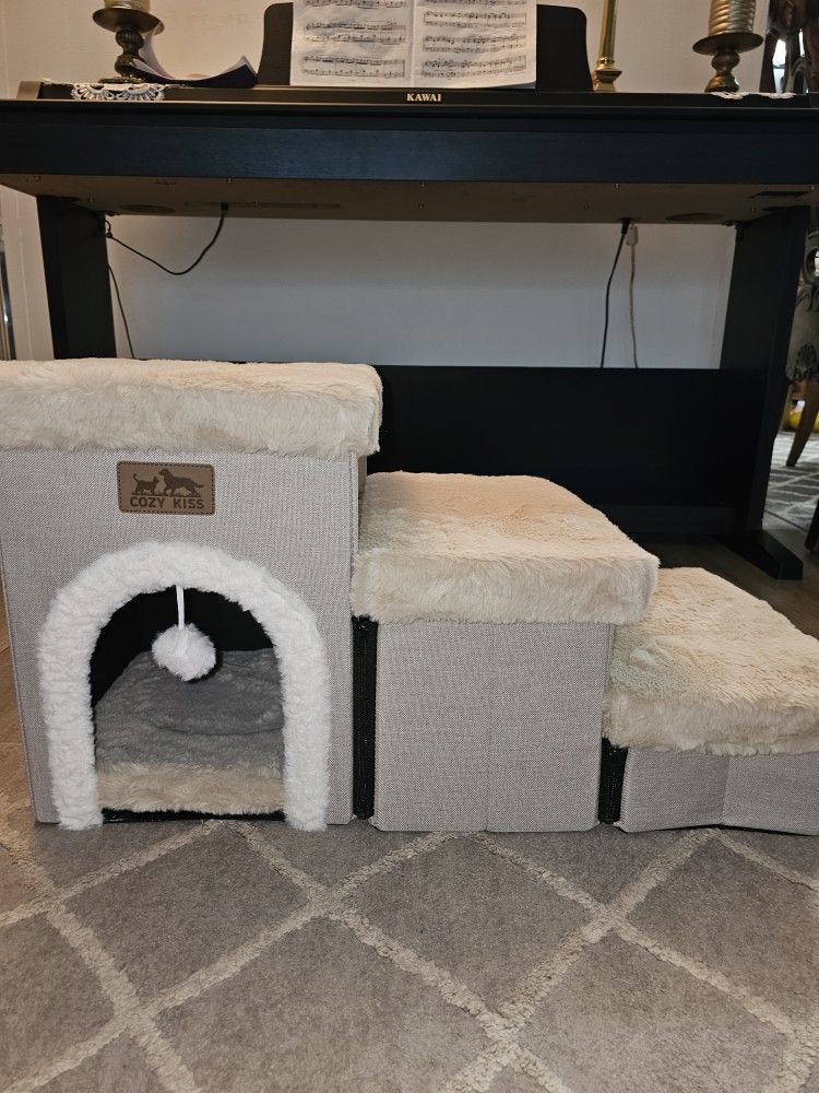 Dog Stairs for Small Dogs with Storage and Condo