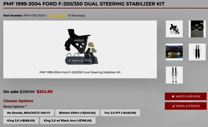1(contact info removed) FORD F-250/350 DUAL STEERING STABILIZER KIT