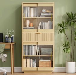 69’’ Tall Modern Farmhouse Cabinet with Drawer and Adjustable Shelves