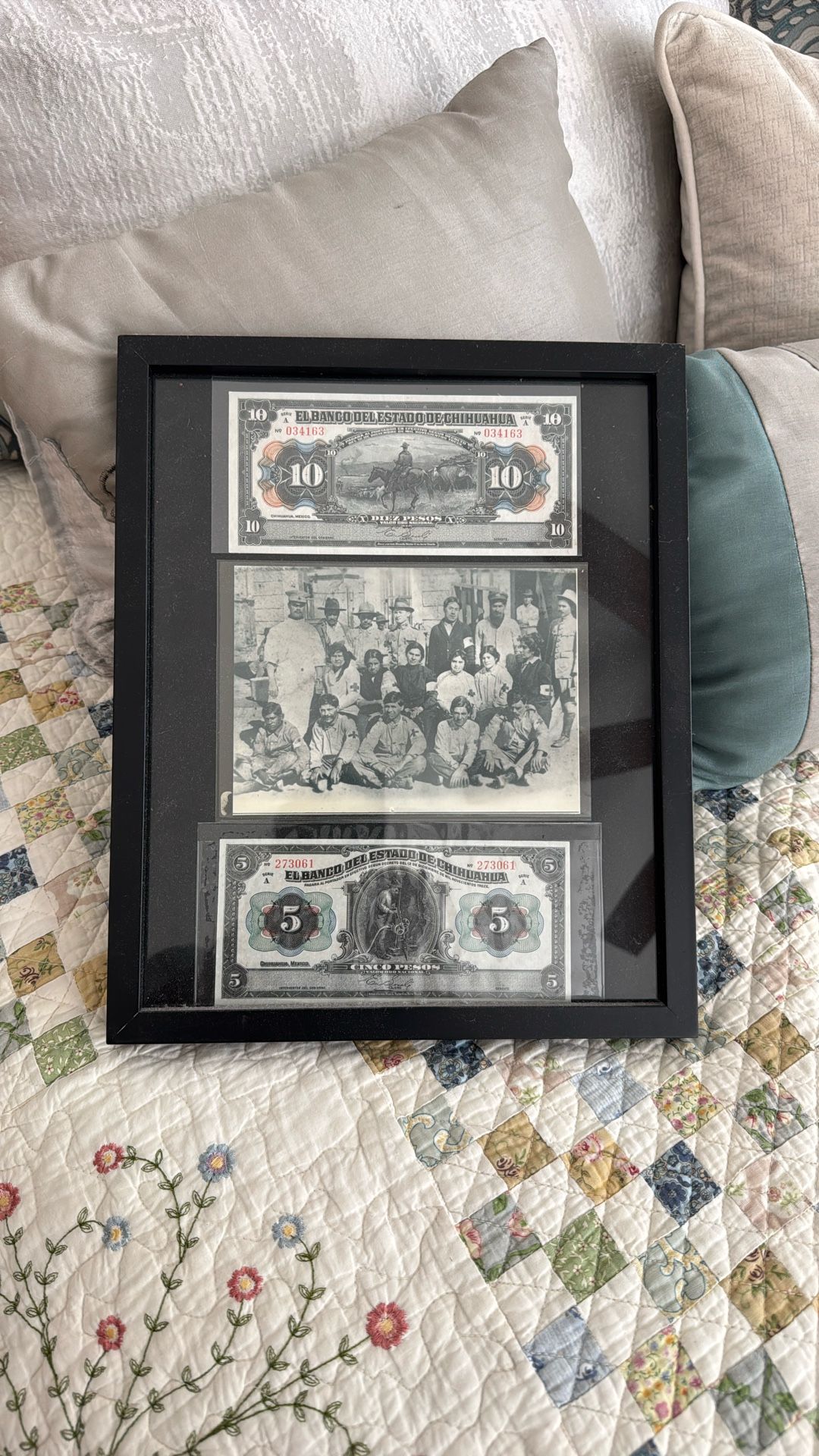 1915 MEXICAN PESOS/ RED CROSS / FRAMED