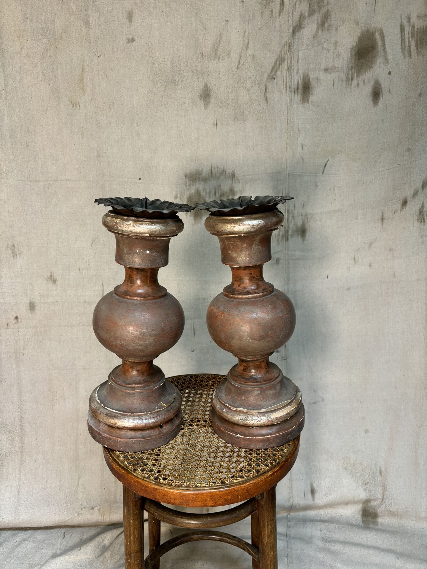Pair Of Antique Candle Stick Holders
