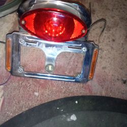 Cat Eye Tail Light And Mount License Plate For Motorcycle 