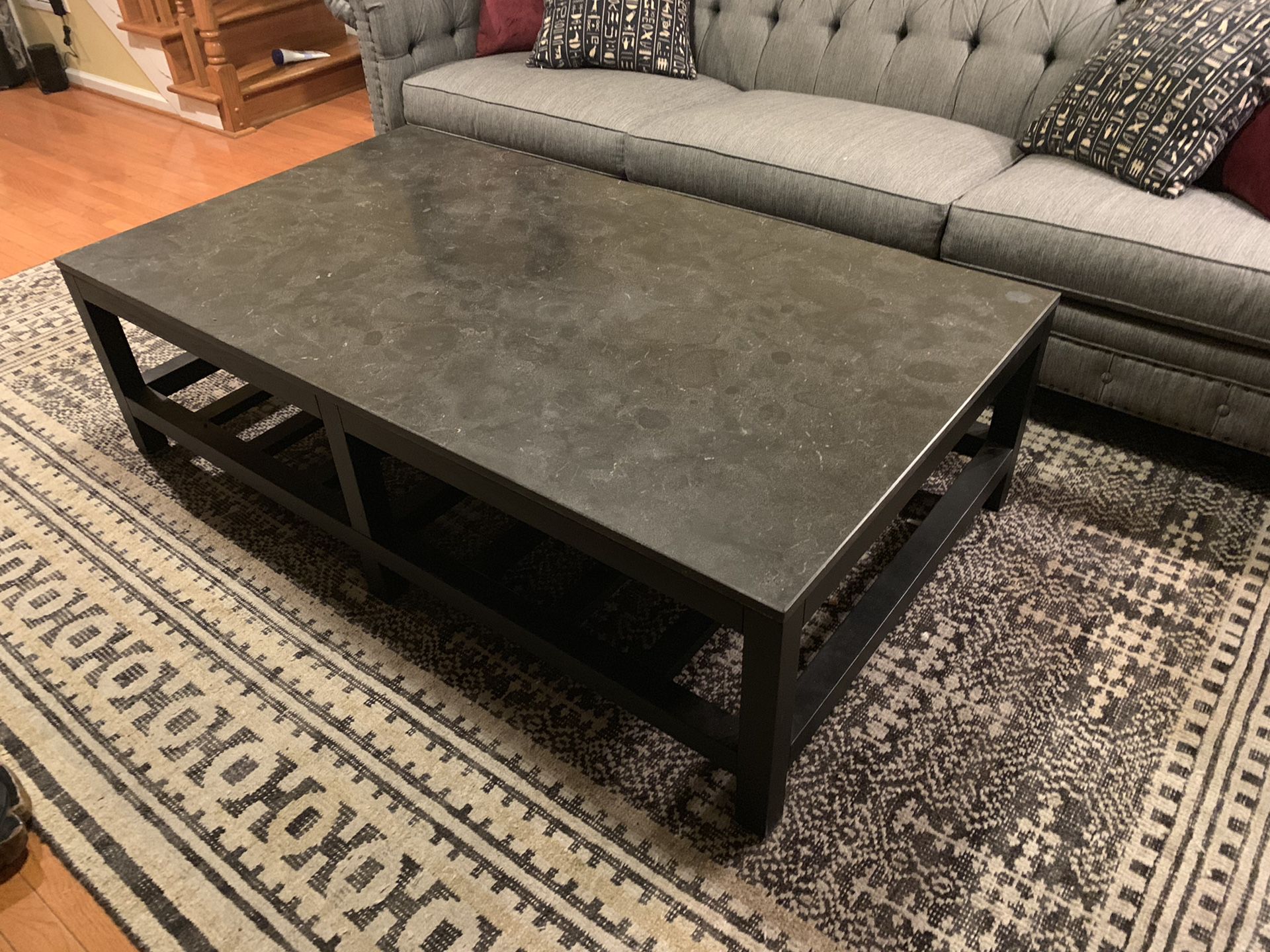 Coffee table with stone top