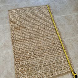 Handwoven Natural Jute Rug – Boho Rustic Decor – Approx. 48”x30”