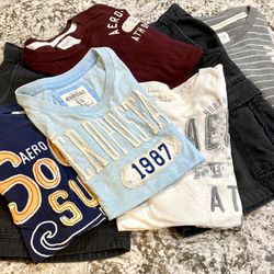 Men’s Aeropostale shorts  and assorted shirts
