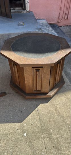 1970s Vintage Hexagonal Slate-Top Cabinet / End Table — $75 OBO