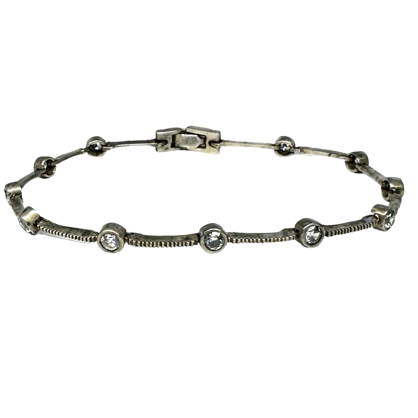 Sterling Silver CZ Diamond Chain Bracelet Jewelry 