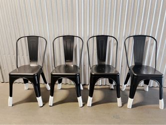 New Set of 4 Metal Dining Chairs - Tolix Style