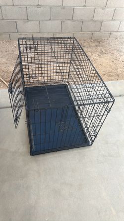 Double door metal dog crate