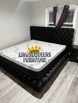 KING BED FRAME WITH MATTRESS 
