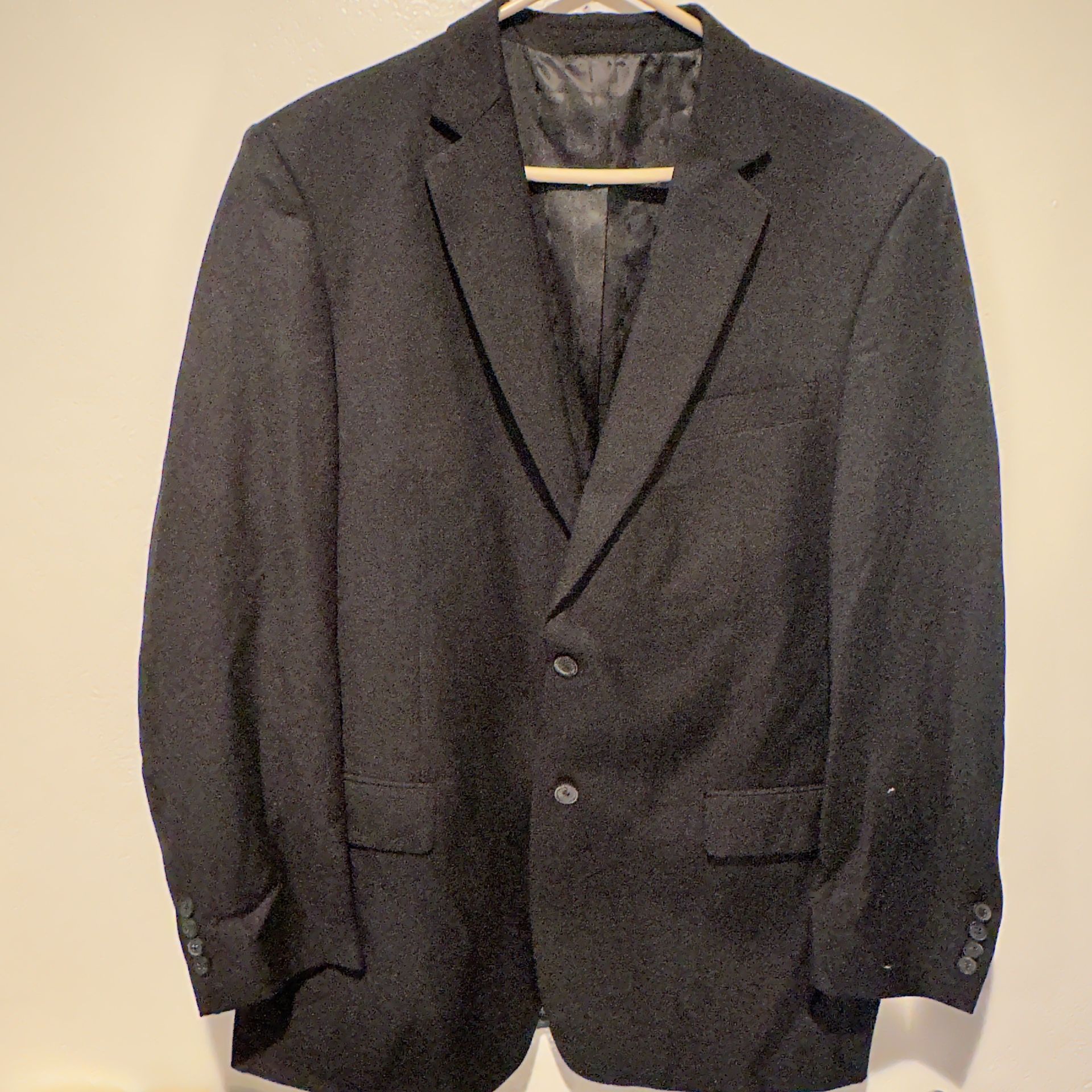 Alain Dupetit Paris Mens Black Suit Jacket Size 44L Blazer Sports Coat Classic