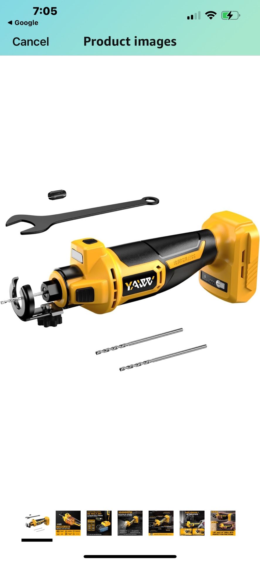 Cordless Drywall Cut-Out Tool for Dewalt 20V Battery, 3 Speed Adjustable Brushless Rotary Saw with Up to 30000 RPM, Compact Spiral Saw Kit for Cutting