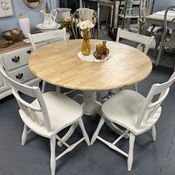 Refinished Dining Set With 4 Chairs