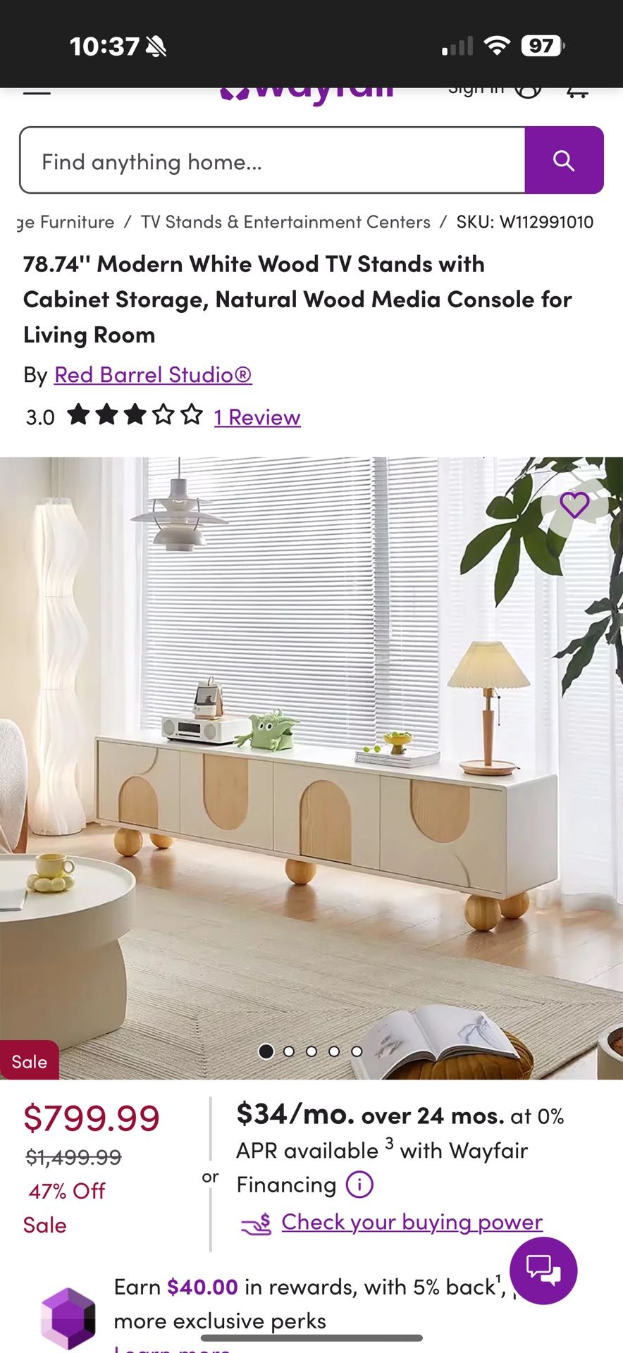 modern white tv stand