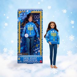 2026 Barbie Signature LIGHT UP Holiday Sweater Hannukah Jewish Doll NEW IN HAND