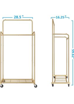 Double Rod Clothes Garment Rack
